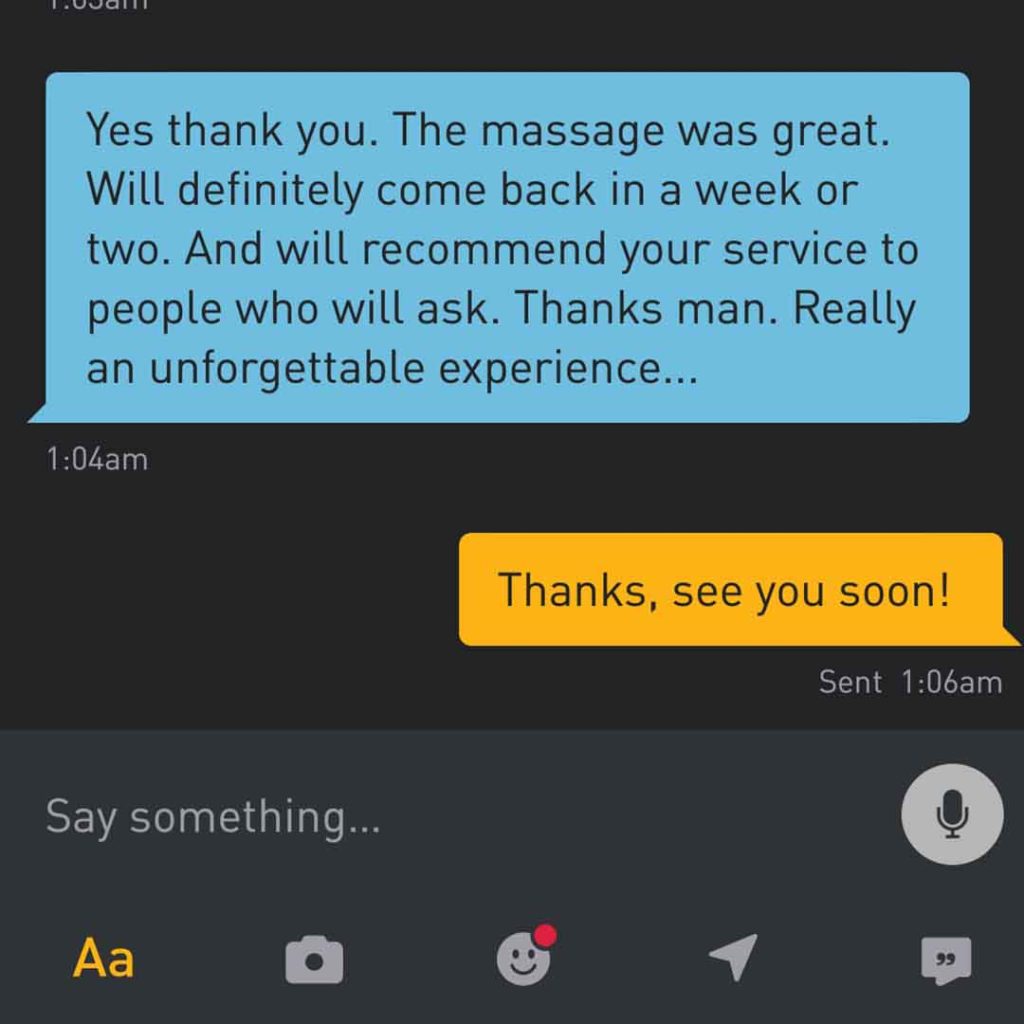 Sensual Massage Testimonial - Review